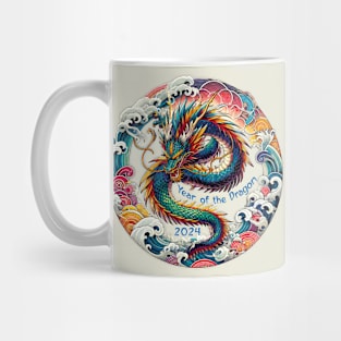 Vibrant Anime Dragon: Lunar New Year 2024 Mug